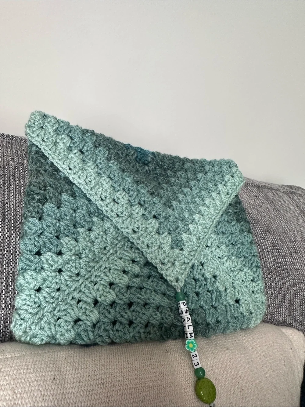 Handmade Crochet Book/Bible/iPad Cover - Seafoam Green